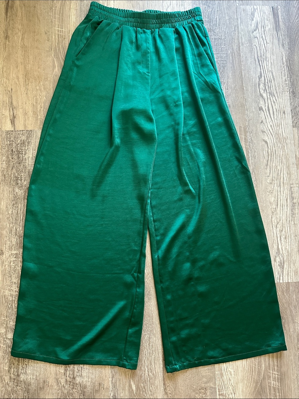 Forever 21 Emerald Green Wide-Leg Pants